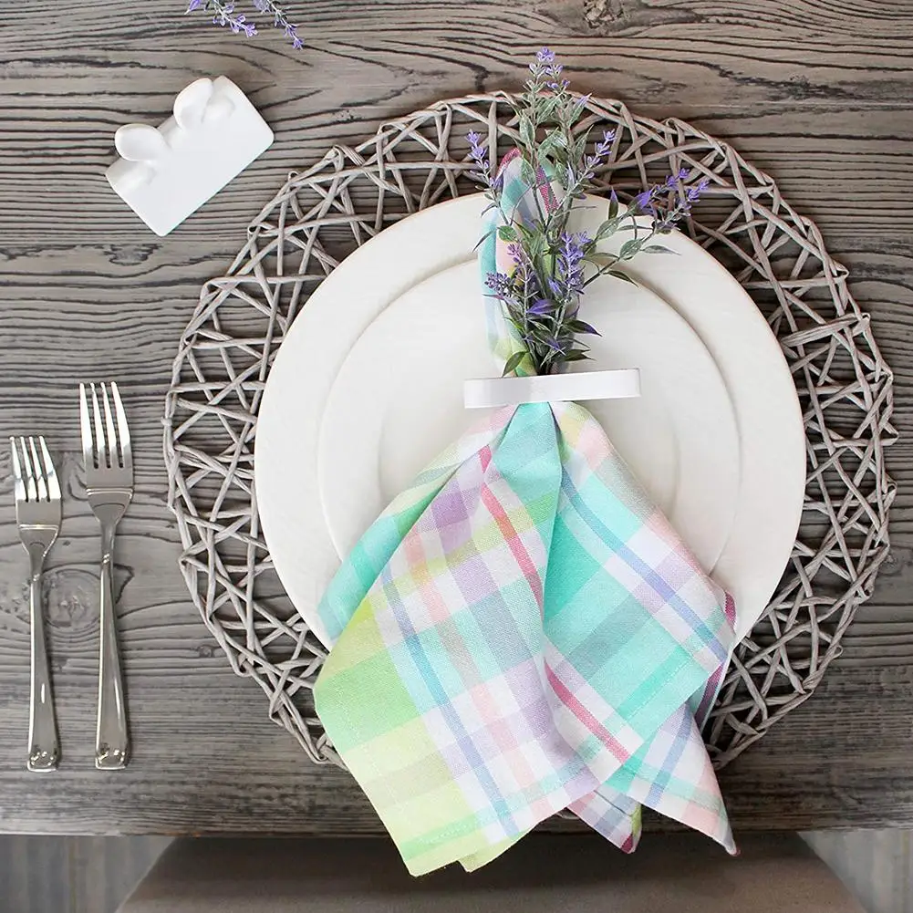 4Pcs Table Napkin Rings Cute Rabbit Wooden Ring Holder Wedding Party Easter Decor Wood | Дом и сад