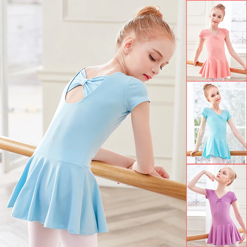 Хлопковое гимнастическое трико для девочек балетное платье детские