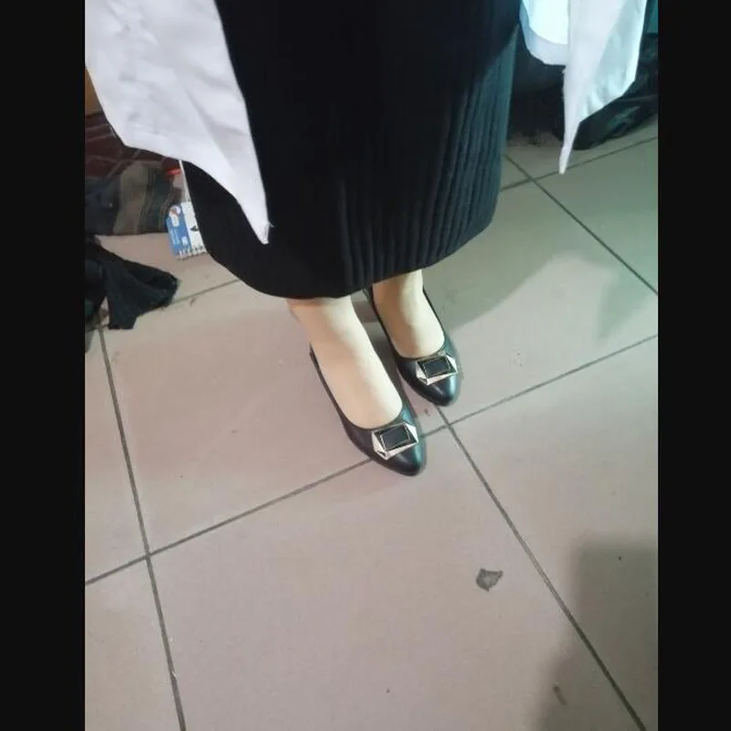 Туфли лодочки женские на среднем массивном каблуке с острым носком|Женские