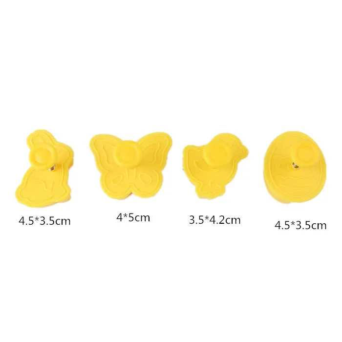 

4Pcs/set Bunny Pattern Pastry Mold Kitchen Baking Cake Decorating Easter Biscuit 3D Die Hand Pressure Fondant Plastic Tools