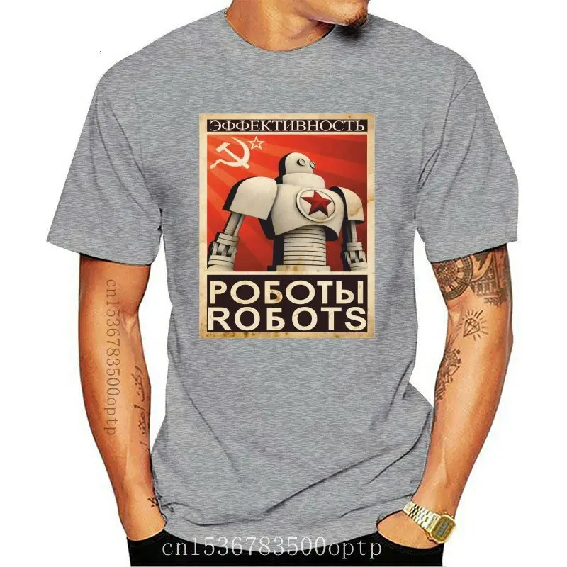 

Cccp Propaganda Robot Poster T Shirts Ussr Russia Russian Soviet Россия Hammer Humorous Tee Shirt