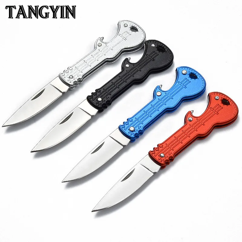 Брелок для ключей в форме гитары складной многофункциональный нож из