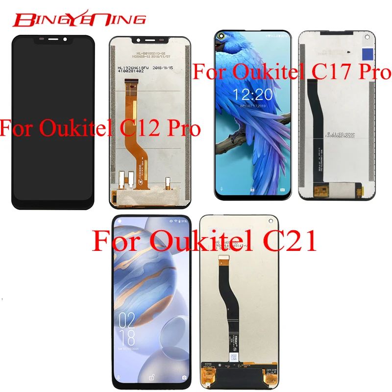 100% оригинальный экран + рамка в сборе модуль дисплея Ремонт Замена для Oukitel C12 Pro C17