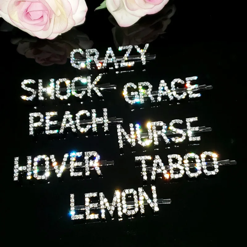 Горячая мода слово заколки &quotCRAZY шок Грейс персиковый медсестра HOVER лимон&quot с