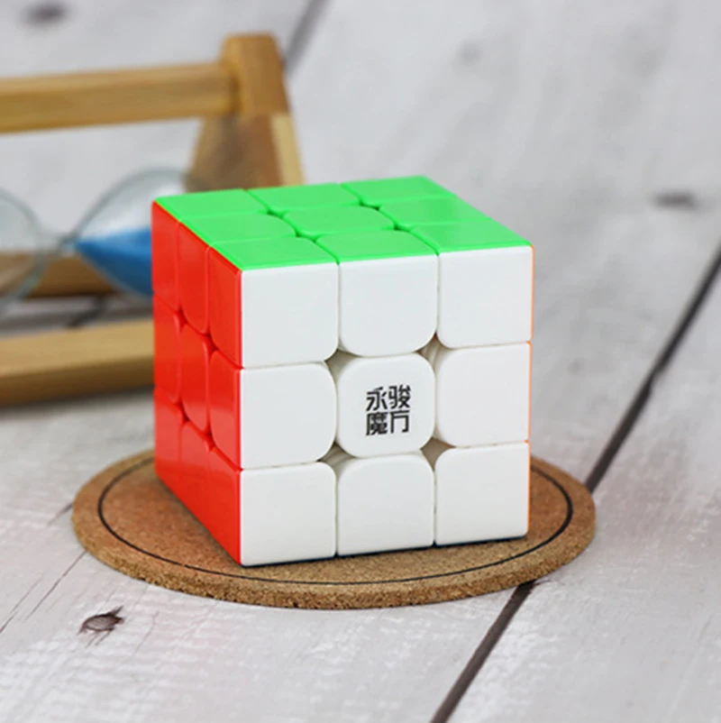 YJ YuLong 2 м 3x3x3 Магнитный магический куб без наклеек черный пазл игрушка для