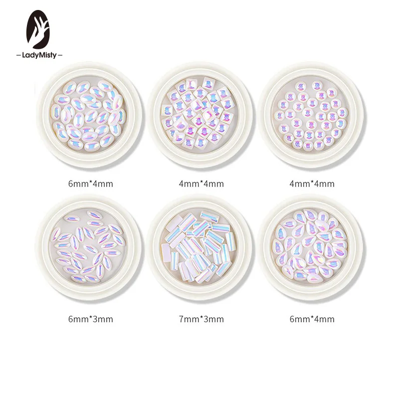 Мини бисер для ногтей 1 коробка размер жемчуга микро Стразы 3D Блеск стразы