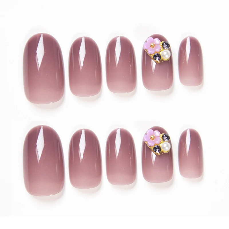 Съемные накладные ногти рука 24 шт./кор. современные летние прозрачные