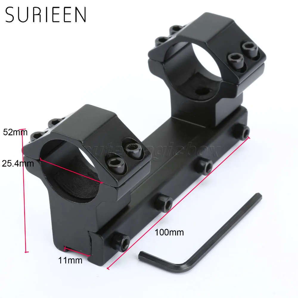 

New Tactical Hunting High Profile 100mm Long fit 11mm Dovetail Rail with Top Waver Rail 25.4mm Ring Rifle/ Gun Scope Mounts