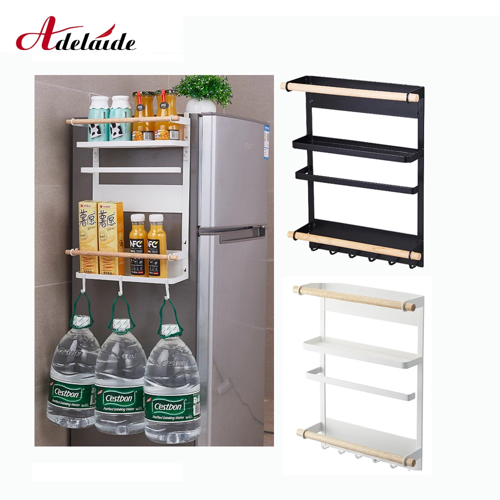 Кухонная Магнитная стойка для холодильника двойное Кованое железное хранилище