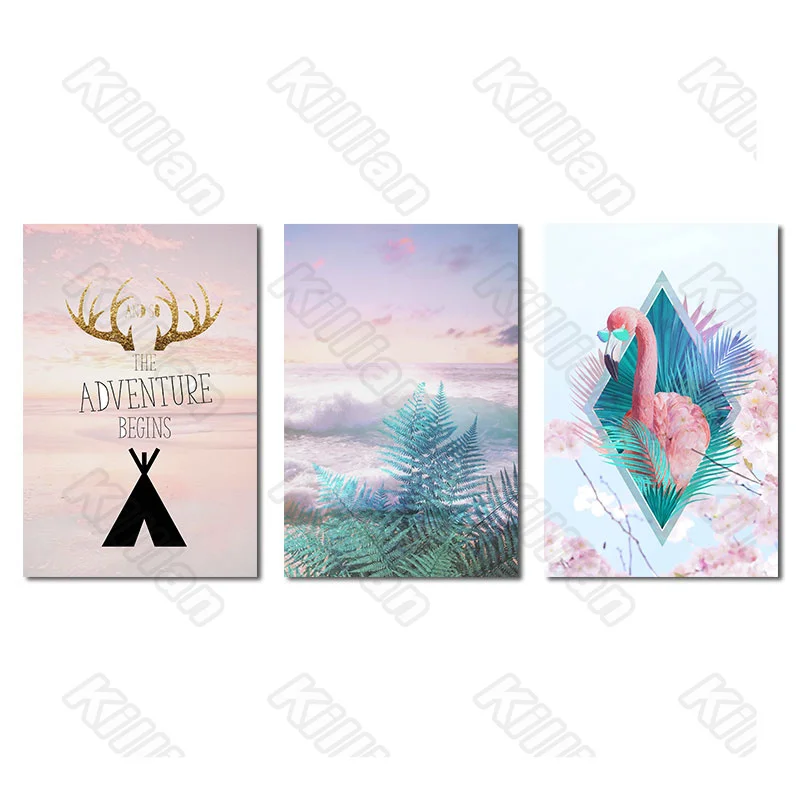

Girl Style adventure Poster Frameless Residential Bedroom Decoration Living Room Pink Deer Canvas Painting Hd Print Poster