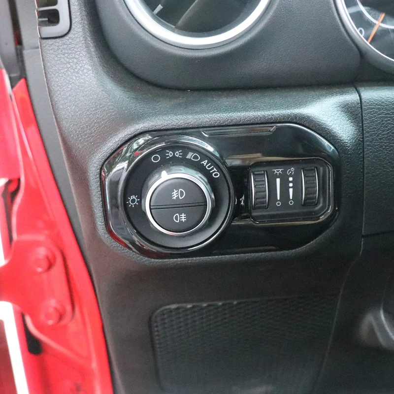 

Top!-Car Headlight Switch Button Cover Trim Decor for Jeep Wrangler JL & JT 2018-2020
