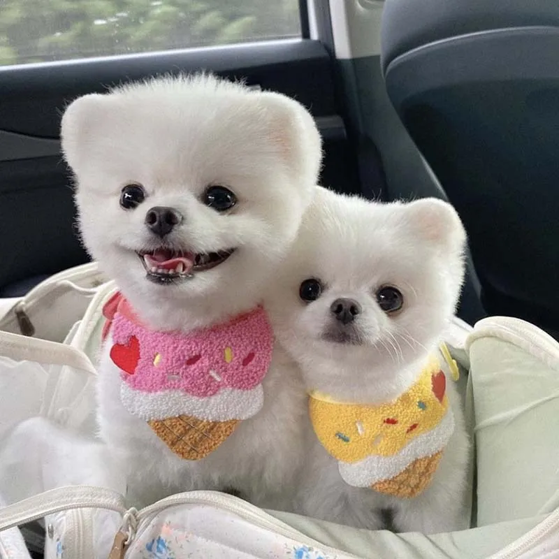 

ins cute ice cream dog bib cat pet saliva pocket saliva towel Bichon Teddy Pomeranian small dog accessories