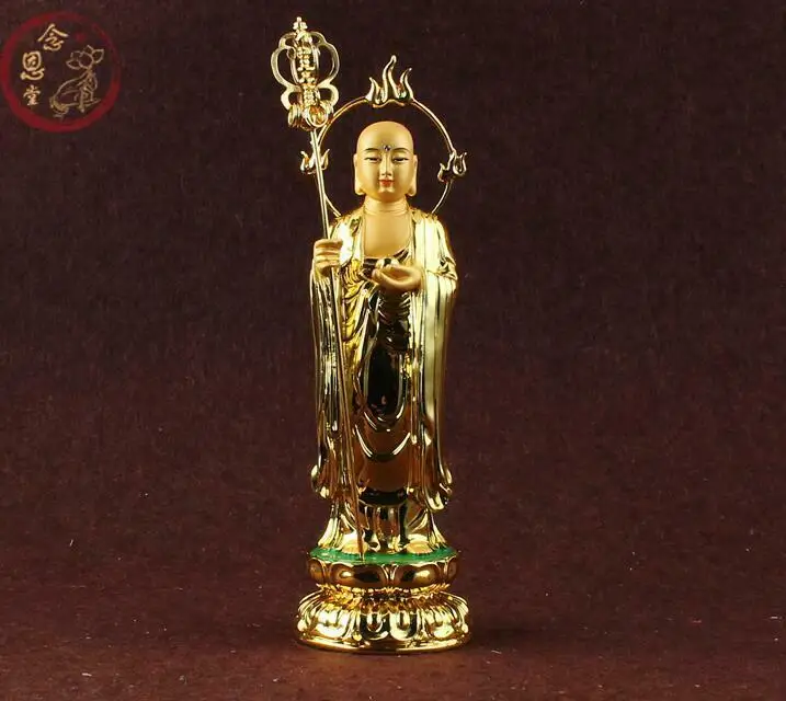 

Ksitigarbha Bodhisattva Dizang Buddha Statue Chinese Ancient Colored Resin