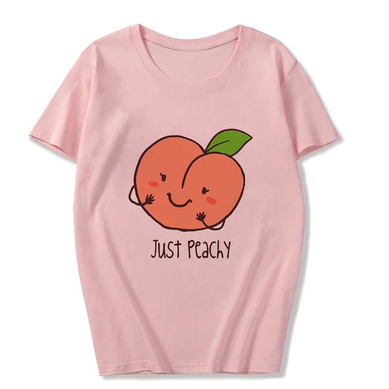 2685-Pink Summer New Pink Fashion Korean Style Women's Japanese Peach Juice Drink Print Harajuku Vogue Casual Loose Kawaii Female T Shirt - Color: 2685-Pink