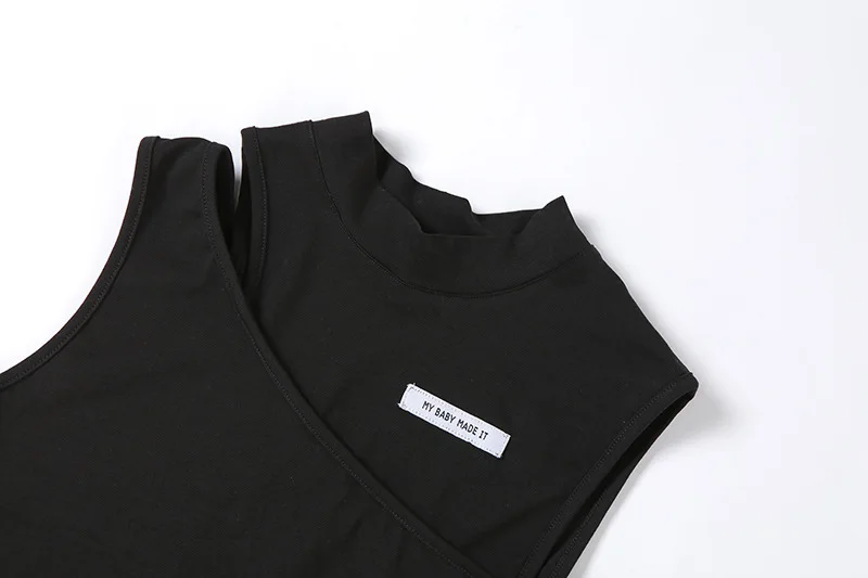 

2020 European And American Style Women's Top Women Autumn New Solid Color Fashion Letter Label Round Neck Sleeveless Tops Russia