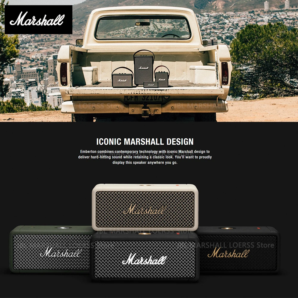 Marshall Emberton беспроводная bluetooth-колонка оригинальная портативная IPX7