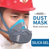 half face mask dust mask double self priming filter respirator gas mask industrial silicone welding air breathing protector