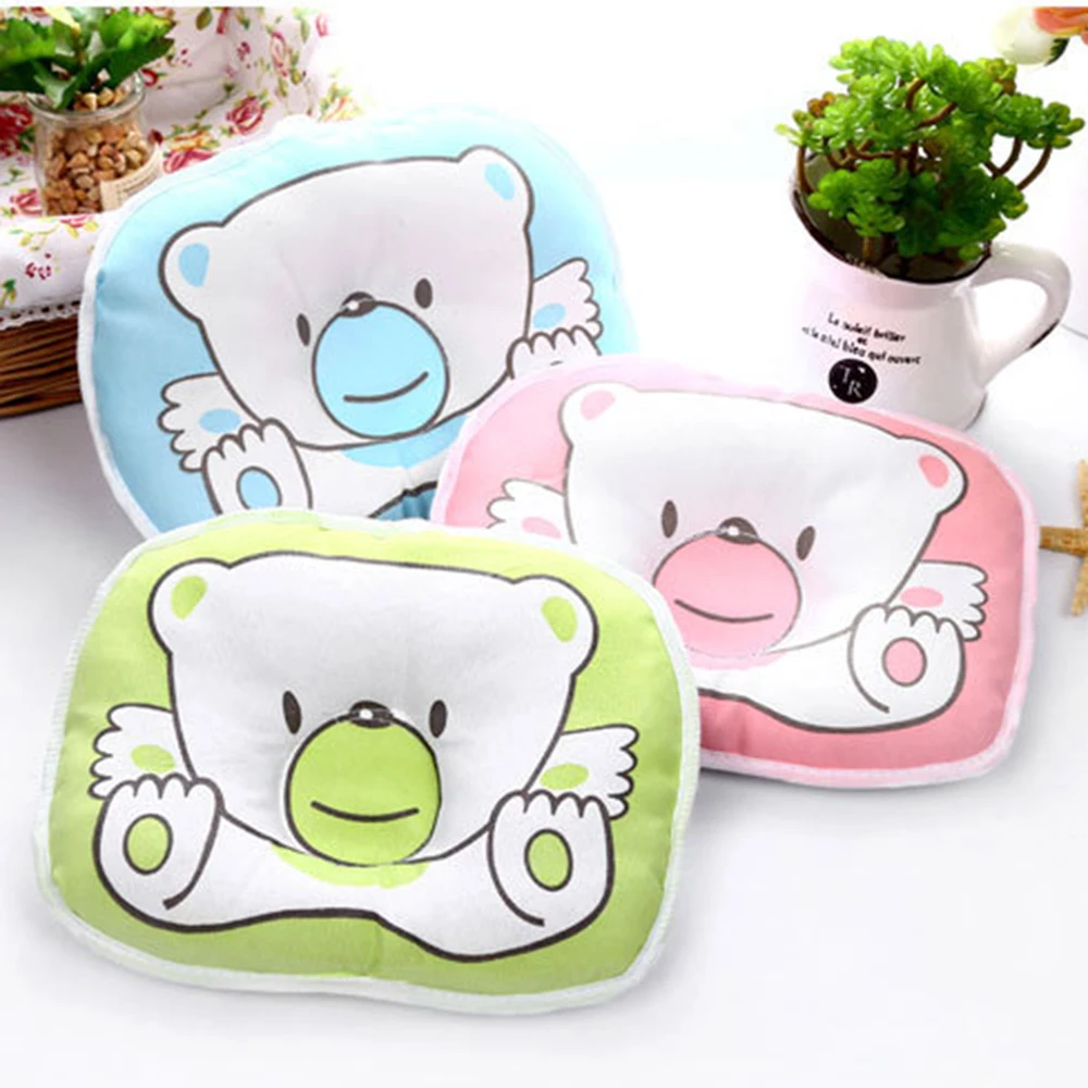 Детская подушка унисекс хлопковый для новорожденных с плоской головкой защищает