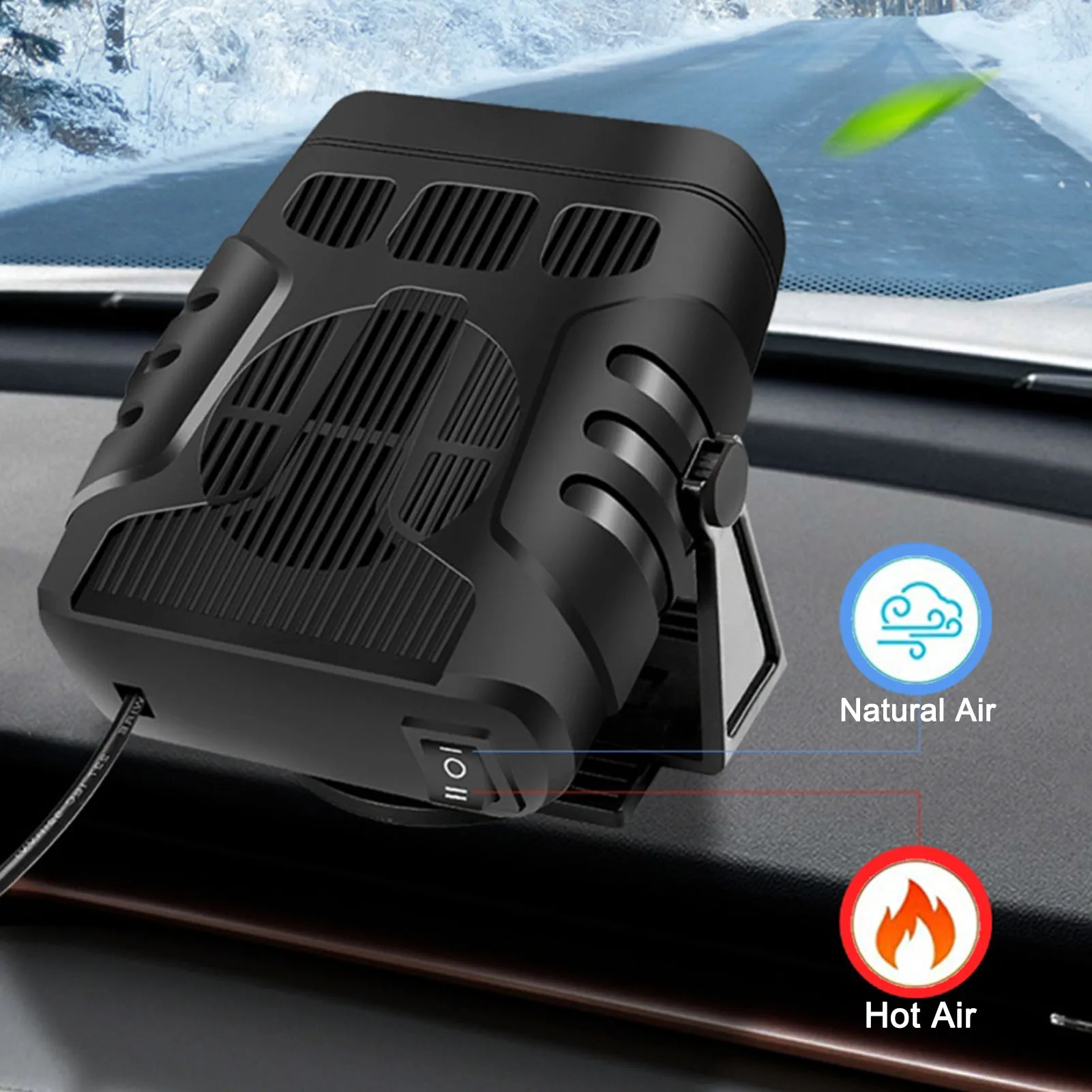 Riscaldatore per auto portatile sbrinamento riscaldatore 12V/24V riscaldatore per auto sbrinatore per auto portatile Defogger camion auto riscaldamento e ventola di raffreddamento