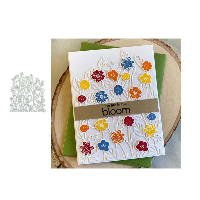 

2021 New Arrival DIY Bloom Flower Branch Background Metal Cutting Dies Scrapbooking Handmade Stencil Craft Mold Template Decor