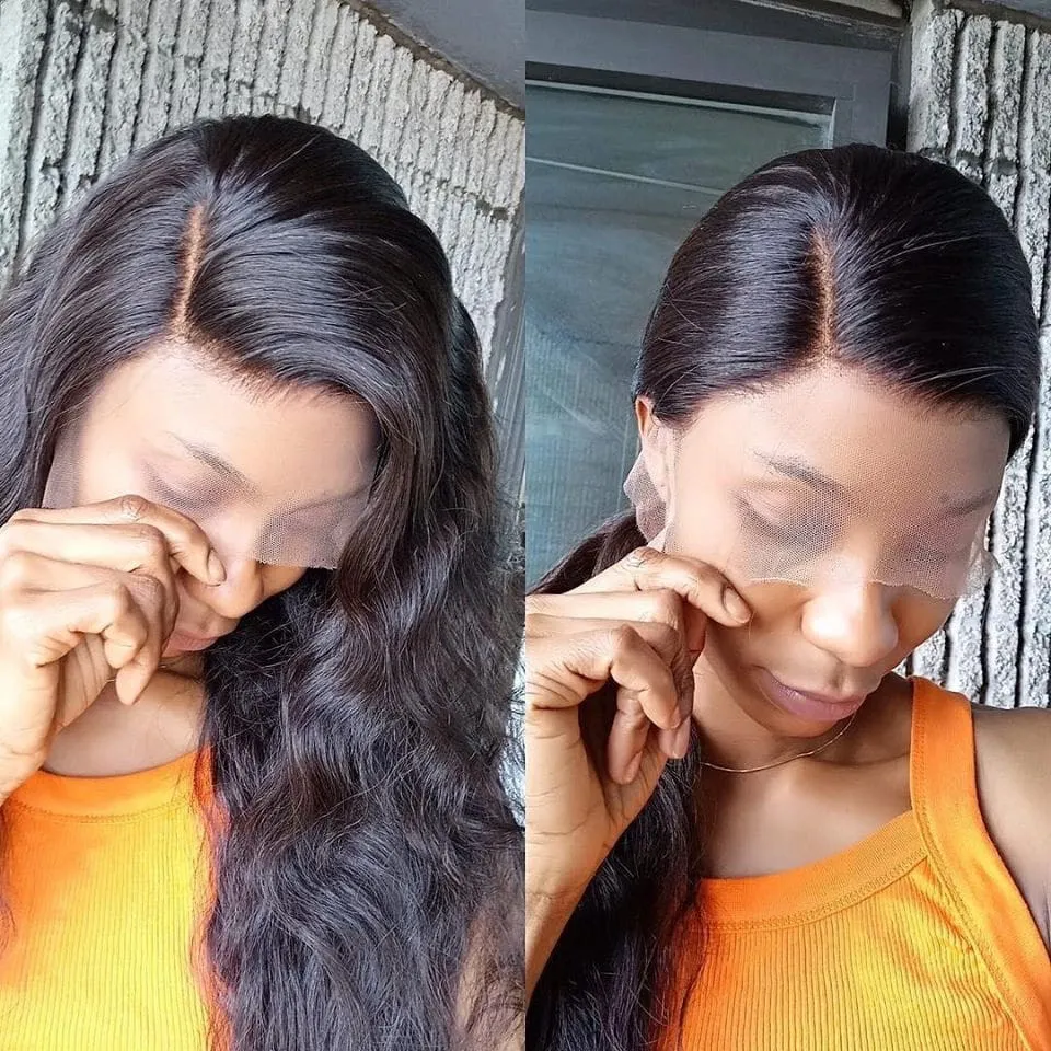 13x6 HD прозрачный кружевной передний al парик волнистый из человеческих волос