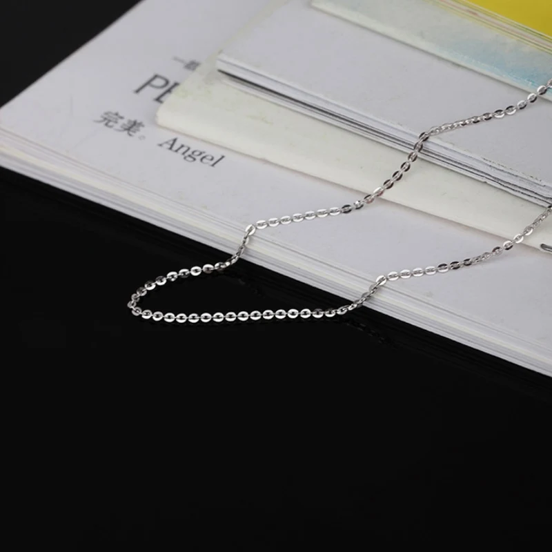 

Au750 Real 18K White Gold Chain Neckalce For Women Rolo Chain Gold Necklace 1mm/1.3mm/1.7mm/2.0mm 18K Gold Jewelry Gift