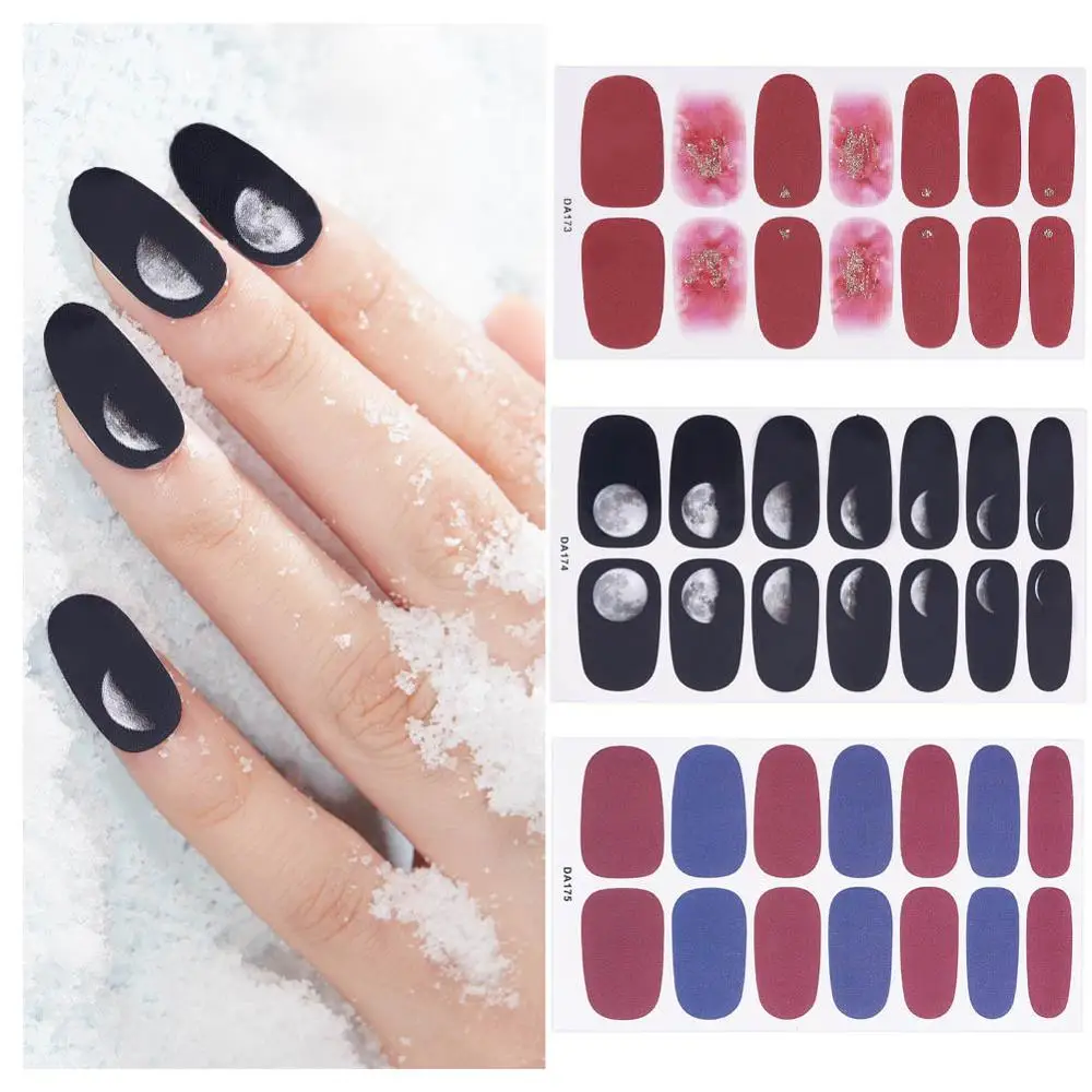 Полностью закрывающая самоклеящаяся наклейка для дизайна ногтей LOVE YOU Leopard Pattern