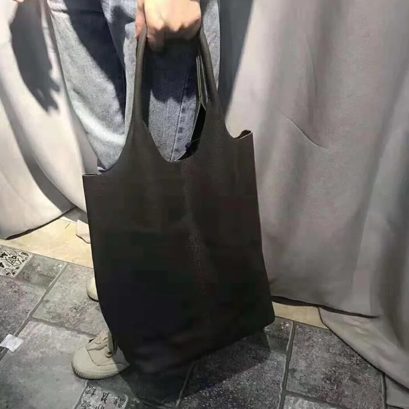 Genuine Leather Shoulder Bags Handbag Woman Vintage Cowhide Leather Composite Tote Shopping Bag Classic High Quality Bags