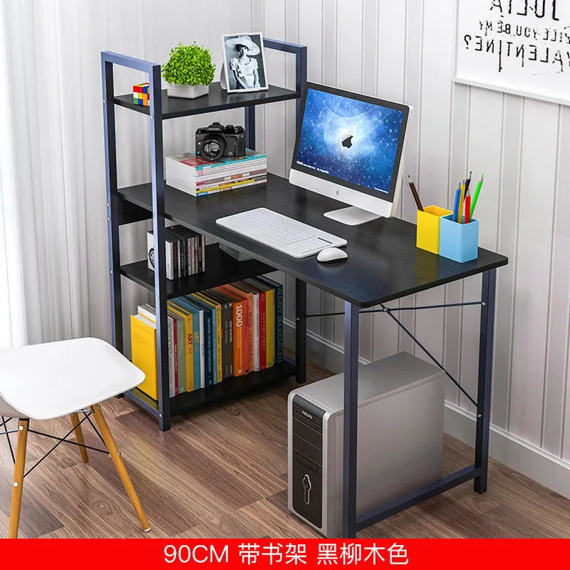 Computerized Desktop Modern Office Desk Bookshelf Combination Simplicity Originality Multi Functional Laptop Table Wooden |