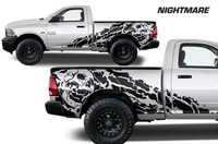 factory crafts nightmare side graphics kit vinyl decal wrap compatible with dodge ram 6 5 bed 2009 2018 matte black