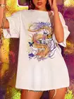 Футболка женская оверсайз с принтом дракона, уличный Топ в стиле Харадзюку, футболка с коротким рукавом, летняя одежда