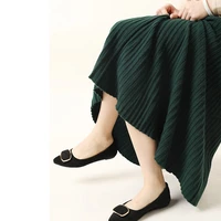 100pure cashmere skirt women autumn winter mid length high waist cashmere skirt thick a line knit base skirt half length 2021