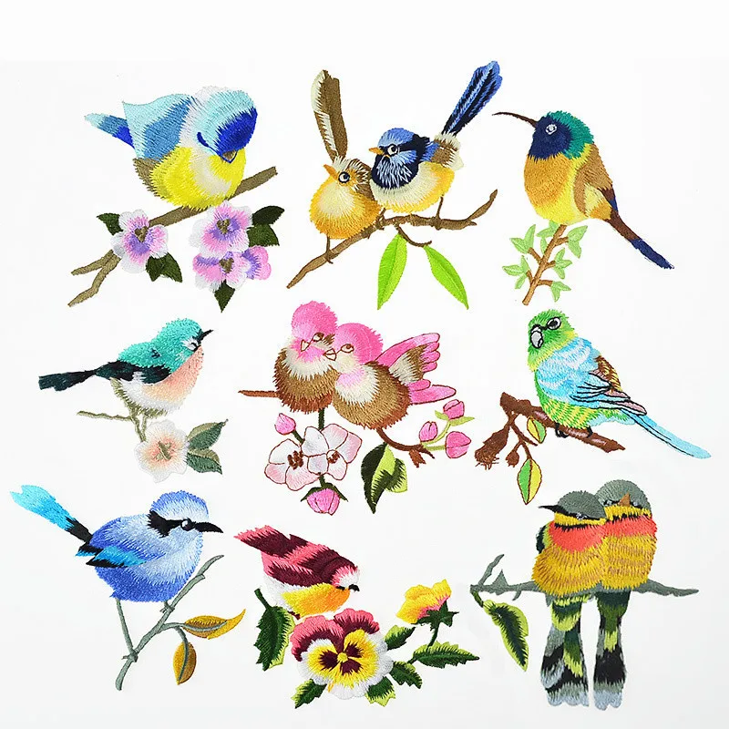 1 шт. железной птицей на патчи для одежды животных Вышитые нашивки аппликация