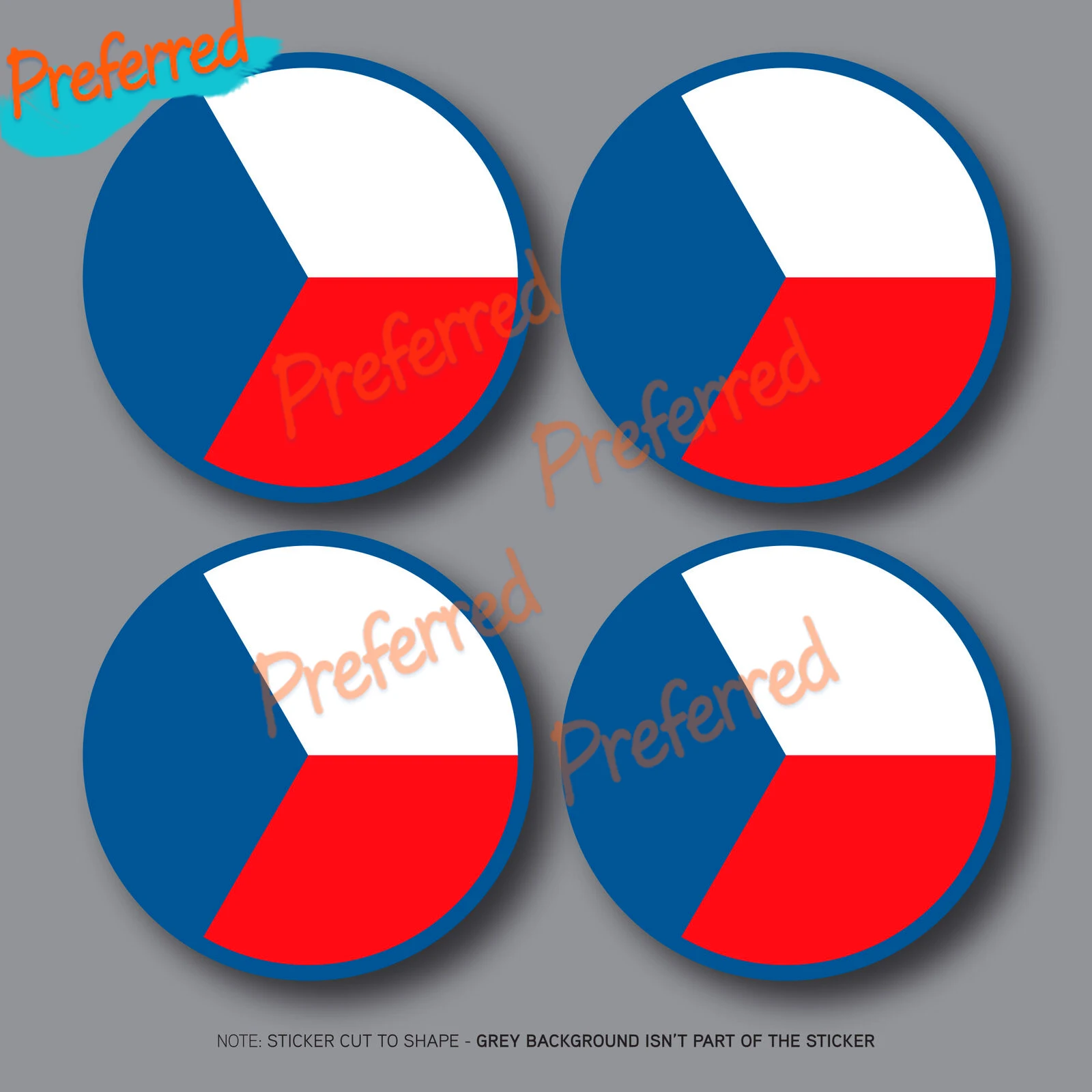 

4 X Czech Air Force Aircraft Roundels Vinyl Stickers Deal 50mm for Cup, Laptop, Glass Door，car Cooler Logo or Car Sticker Decal