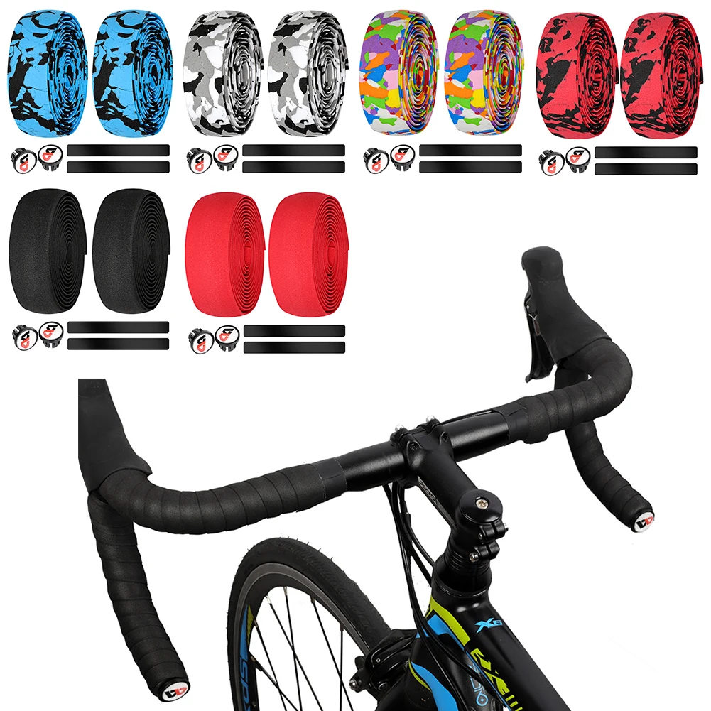 

WEST BIKING 6pcs Adhesive Handlebar Strap Road Bicycle Bar Grips Wrap Tape EVA Anti-slip Bicycle Bar Grips Wrap Tape Riding Tool