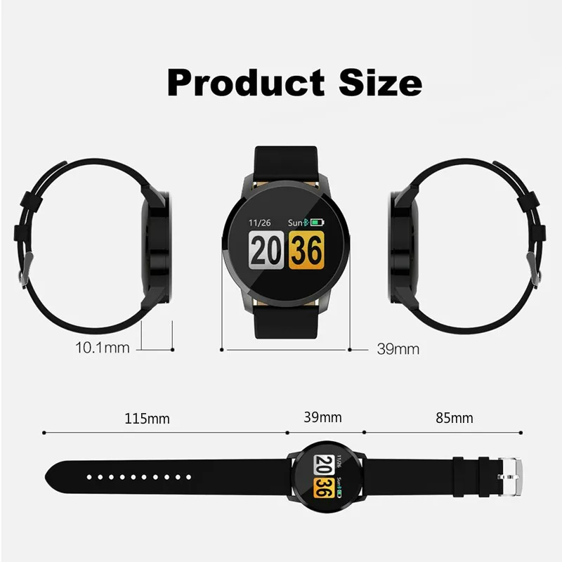 Q8 круглый смарт-браслет с цветным датчиком насыщения крови кислородом