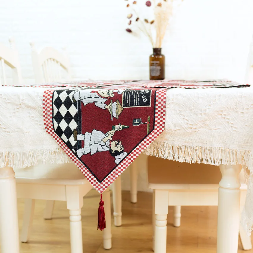 33*180 см Настольная дорожка красный французский Стиль для Свадебная вечеринка