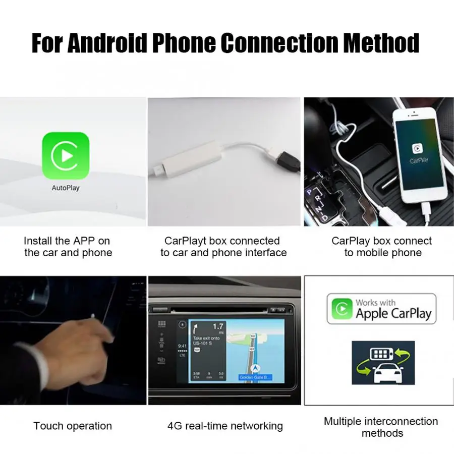 USB адаптер для Carplay телефон автомобильного экрана навигация стерео Android IOS