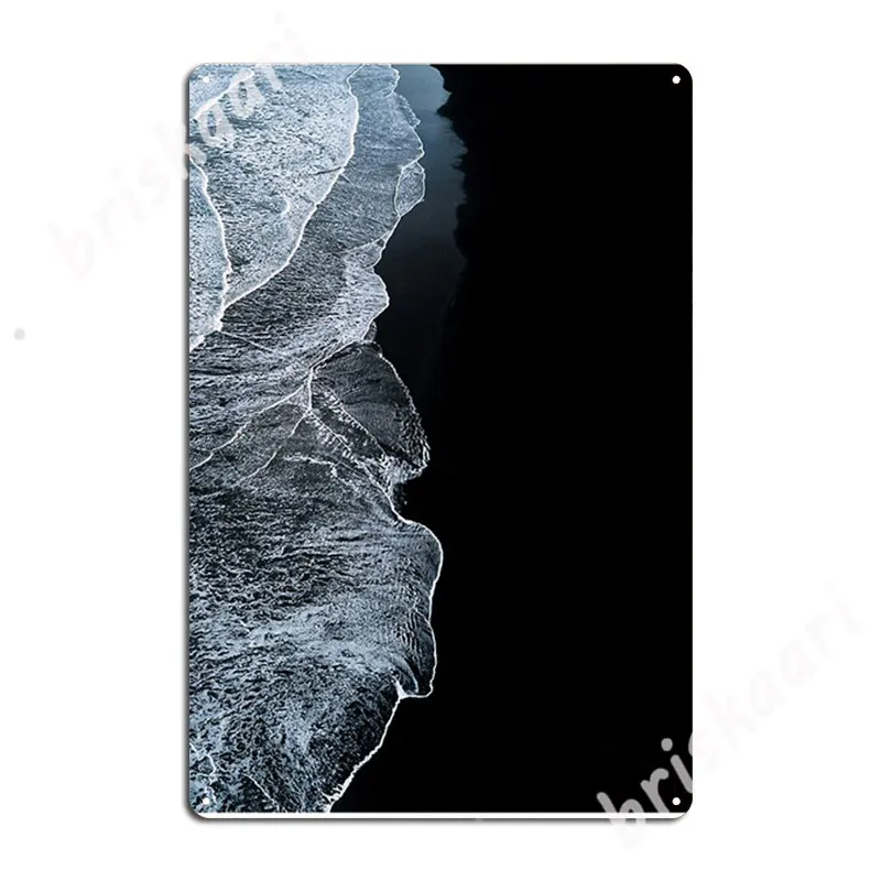 

Минималистичные волны и черный песок пляж в Исландии металлические знаки кинотеатр гараж кинотеатр винтажный Настенный декор жестяные пла...