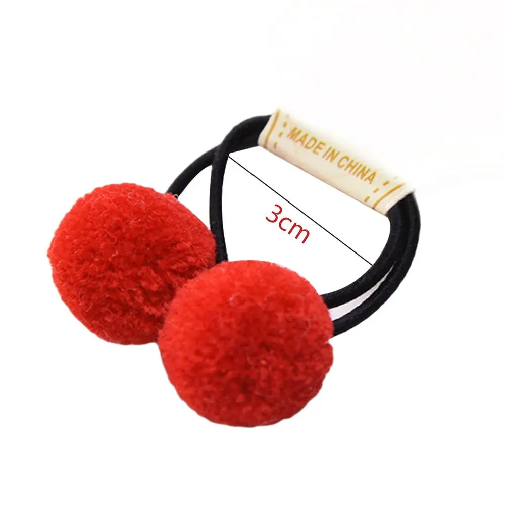 2pcs red 4 шт./2 шт./1 шт., Детские аксессуары для волос, головные уборы, мини-шарики, резиновые ободки для девочек, детские одноцветные резинки с помпоном, эластичная повязка для волос - Цвет: 2pcs red