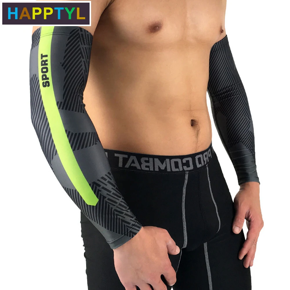 HAPPTYL 1 пара унисекс рукав с защитой от УФ лучей охлаждающий ледяной шелк для