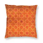 Оранжевый традиционный Восточный марокканский квадратный чехол для подушки, полиэстеровый льняной бархатный чехол на молнии, декоративный чехол для диванной подушки