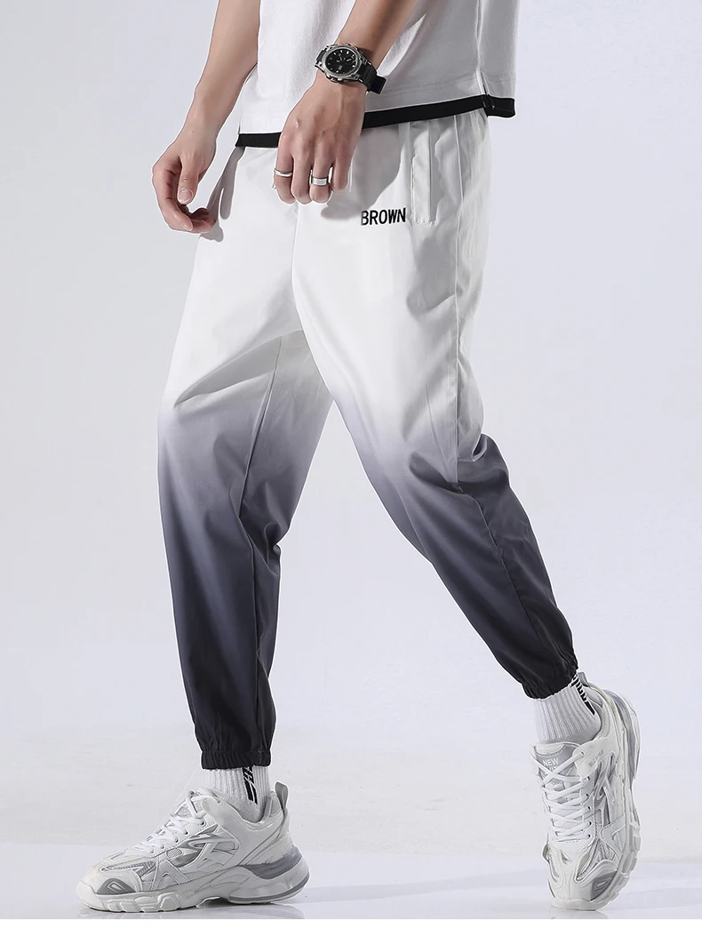 

Mens Pants Joggers Streetwear Loose Ankle length Trousers Elastic Waist 2020 Summer New Male Casual Sport Hip Hop Sweatpants