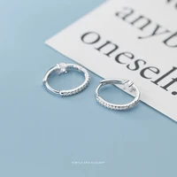 modian genuine 925 sterling silver shining clear cz hoop earring for women fashion wedding engagement statement jewelry bijoux