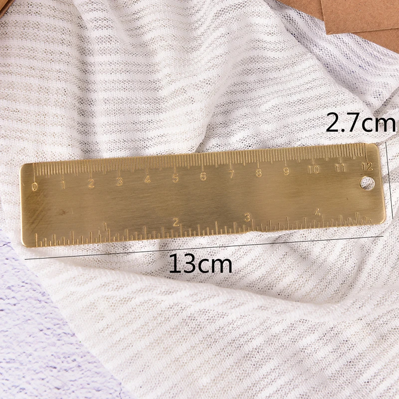 Brass Straight Ruler for School Office Stationery Metal Painting Drawing Tools Chancery Rose Gold Measuring Bookmark Mini | Канцтовары