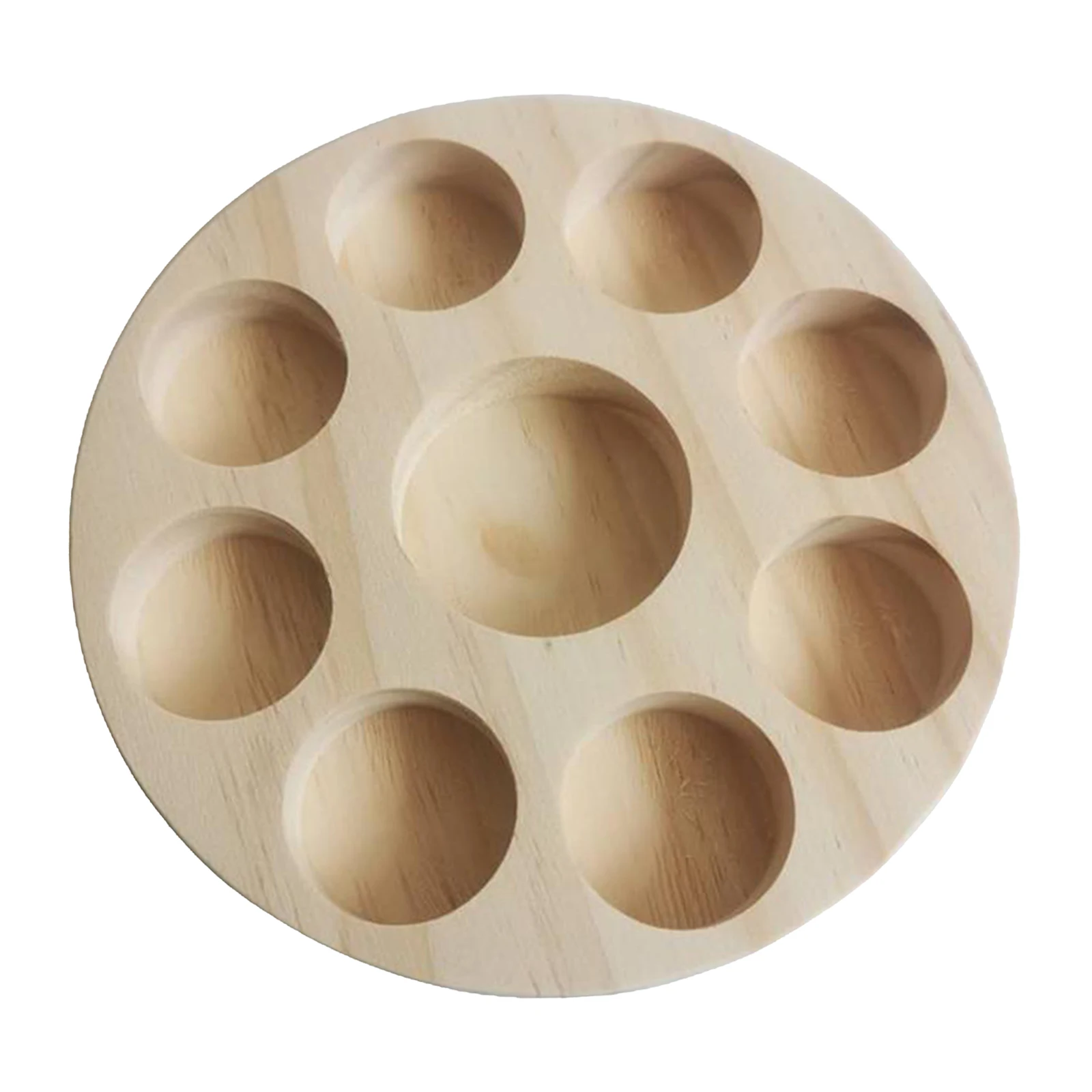 Round Wooden Essential Oil Display Stand Rack Container Cosmetic Storage | Дом и сад