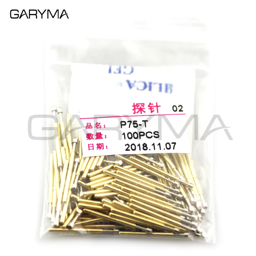 100Pcs in a Pack Dia 1.3mm P75-T2 Spring Test Probes Pogo Pin Length 16.54mm Stroke Froce:180g Tool Wholesale | Инструменты