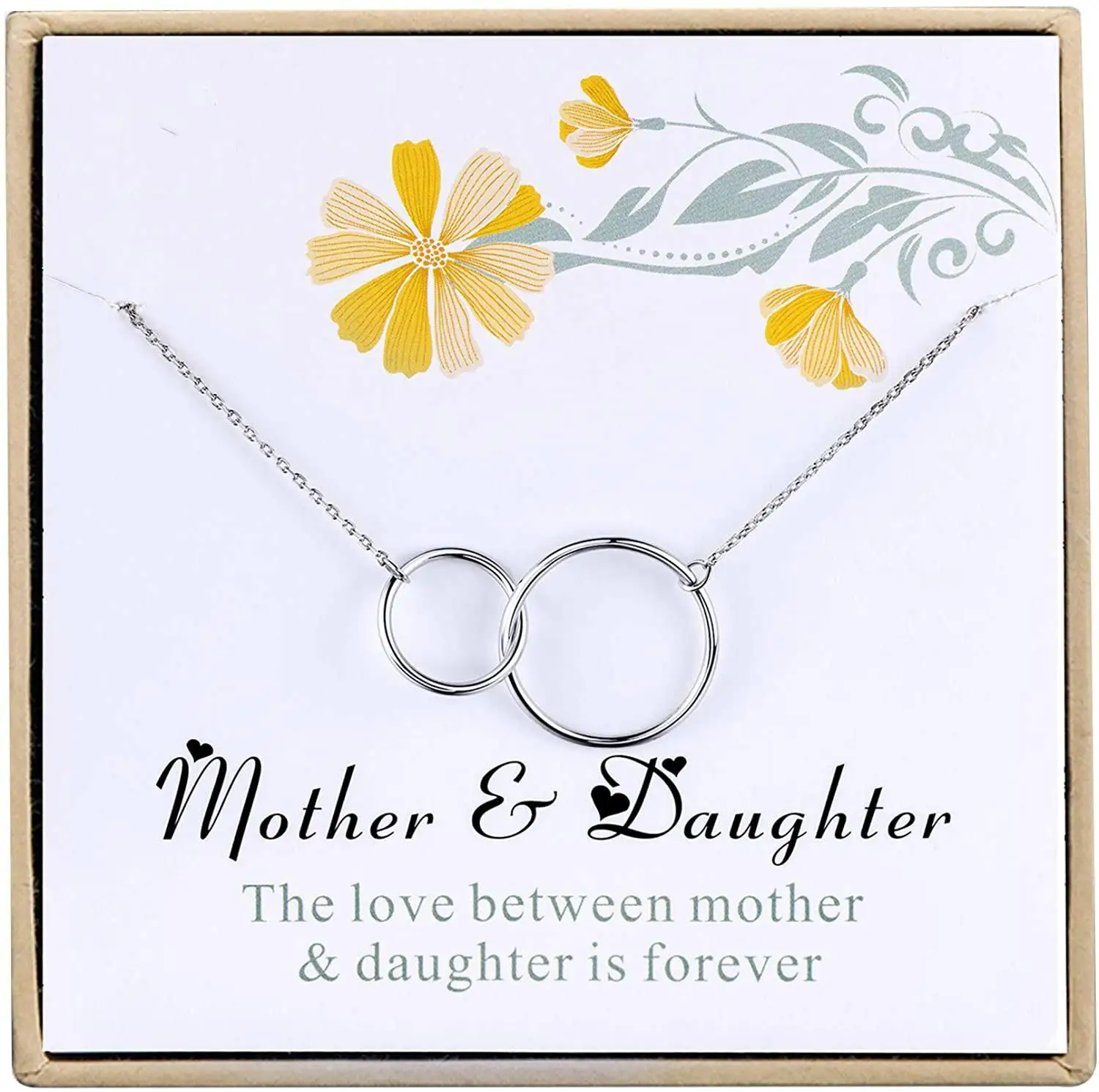 

Sodrov 925 Sterling Silver Necklace For Women Double Circel Silver 925 Jewelry Gift Silver Necklace