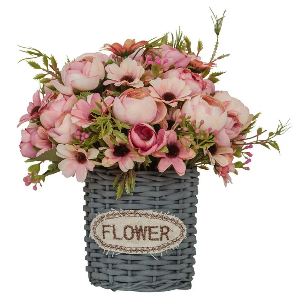 1Pc Artificial Tea Rose Hydrangea Fake Garden Flower DIY Wedding Decoration Bonsai Stage Party Desktop Home Decor Photo Prop - купить по