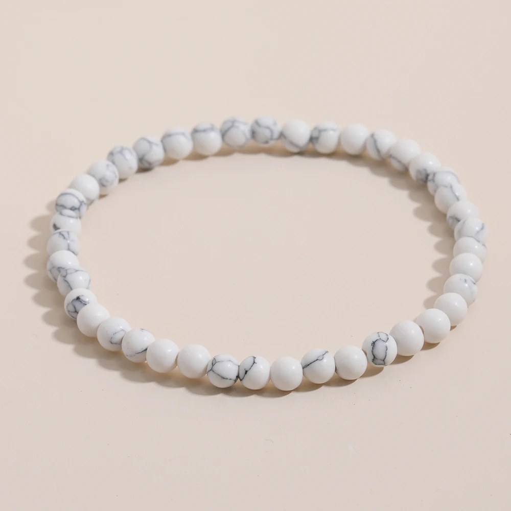 

OAIITE Natural White Turquoises Stone Beads Bracelet Men 2020 New Design Mini Gem Energy Yoga Chakra Lover Bracelet jewelry